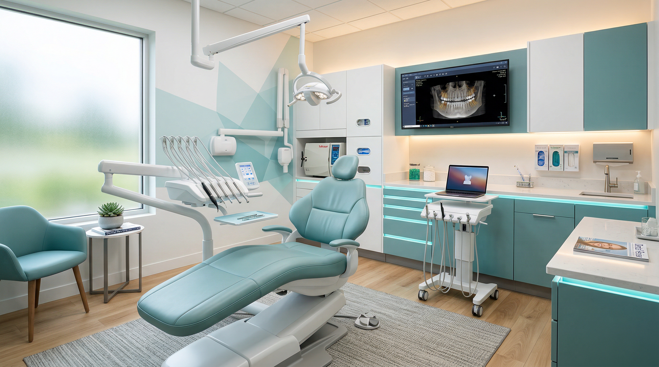 Modern treatment room with advanced dental technology